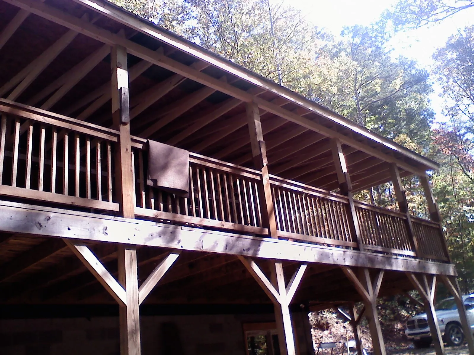 Timber framing under a new elevated porch and deck — Roof Leak Repair in Hardy by Roofing Brothers
